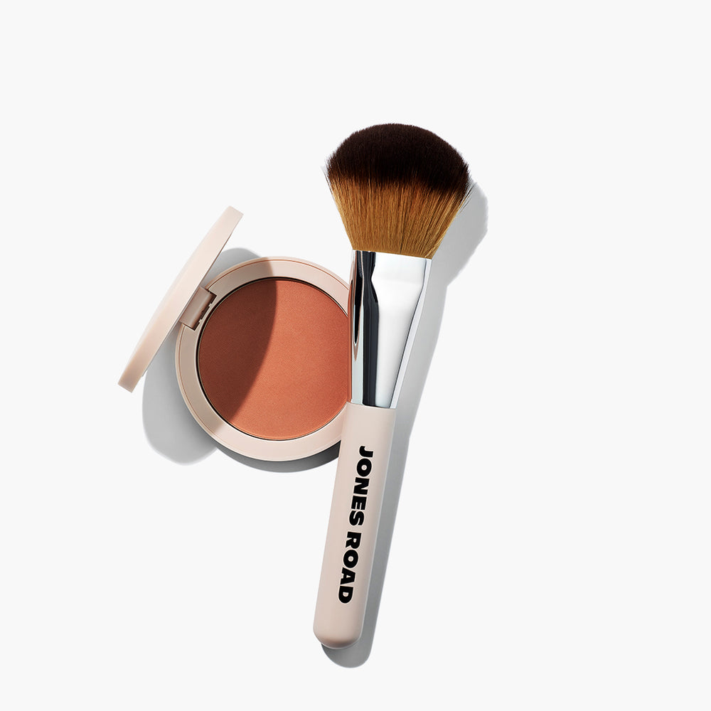 The Bronzer Brush pictured with Jones Road Beauty's The Bronzer in Tan