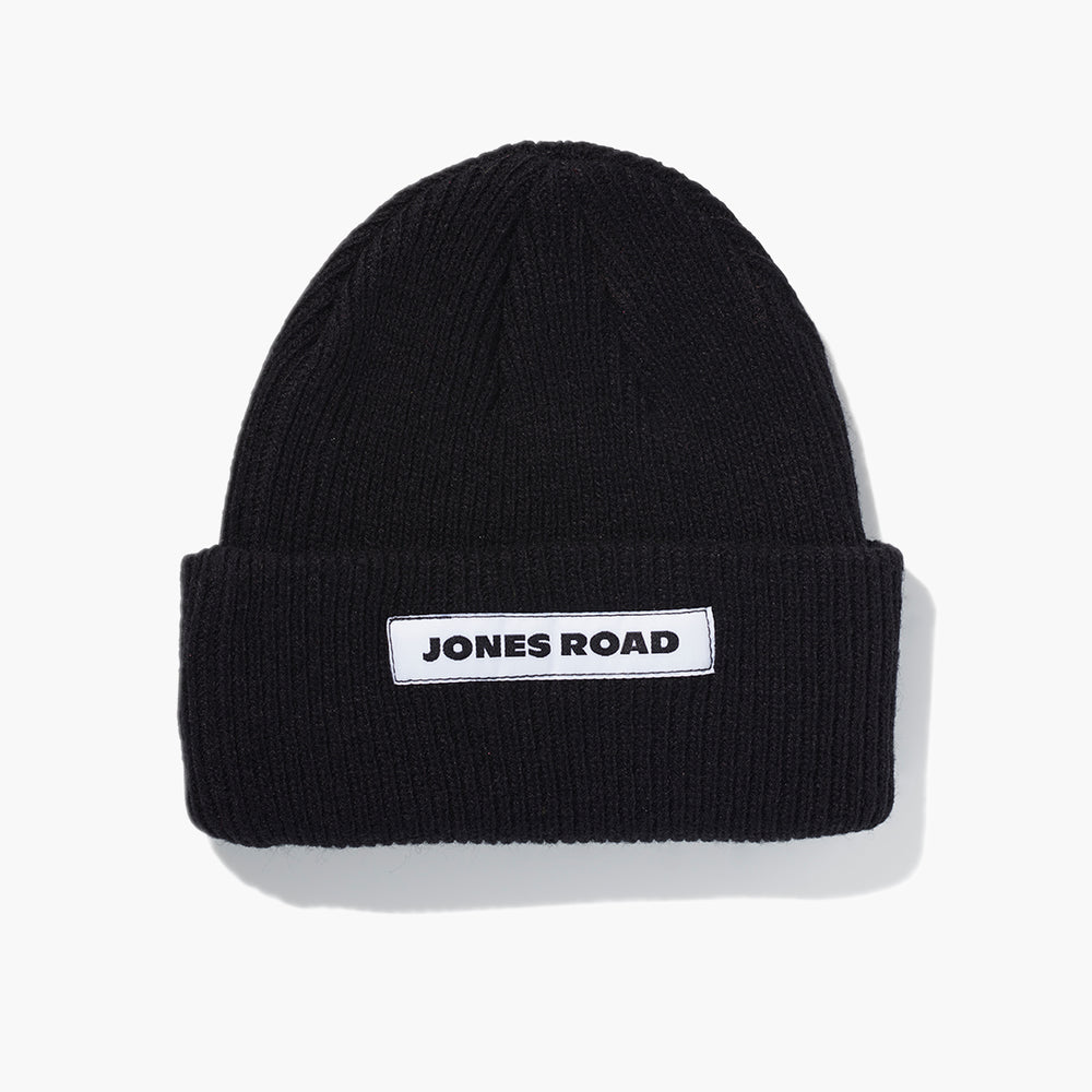 The Beanie from Jones Road Beauty, with the Jones Road logo on the front